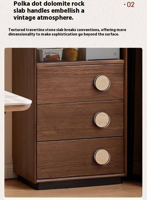 Black Walnut Solid Wood Retro Side Cabinet