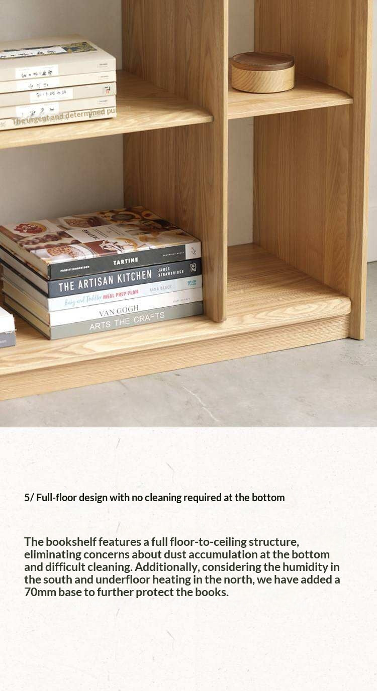 Ash Solid Wood Combination Bookcase Bookshelf<
