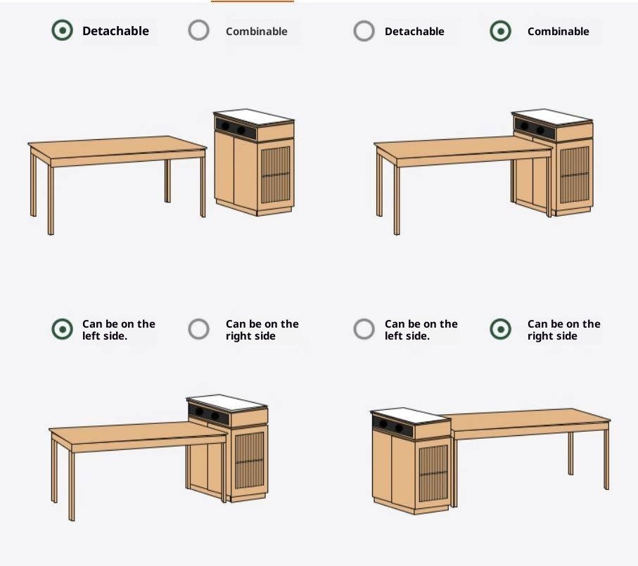 Oak, Beech Solid Wood Modern Rock Plate Island Table