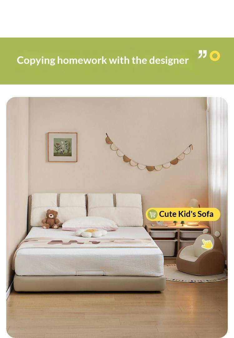 Kids Upholstered Montessori Platform Bed with Removable Washable Cover