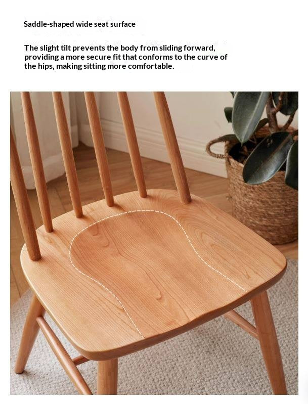 Set 4 pcs Cherry Solid Wood Modern Minimalist Nordic Style Backrest Chair