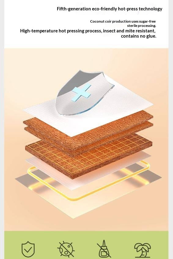 Natural Coconut Palm Hard Mattress with Latex and Simmons Spring