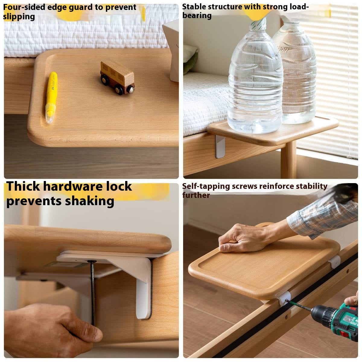 Beech Solid Wood Children's Creative Bedside Storage Rack