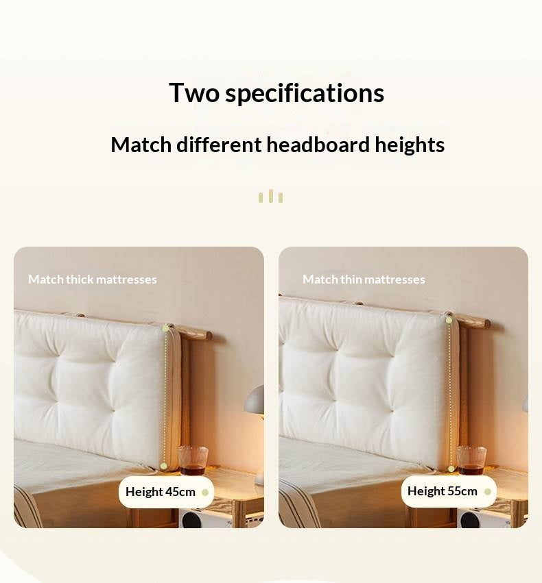 Headboard Backrest Cushion with Creamy White Leather