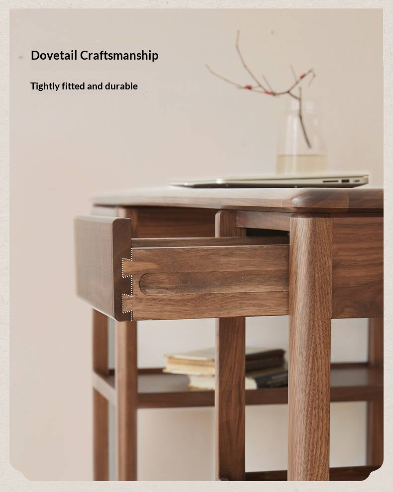 Black Walnut Solid Wood Modern Study Desk