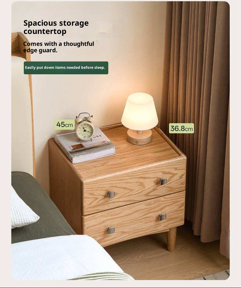 Oak Solid Wood Modern Minimalist Nightstand