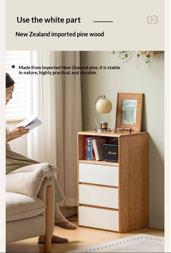 Oak Solid Wood Floor Side Cabinet