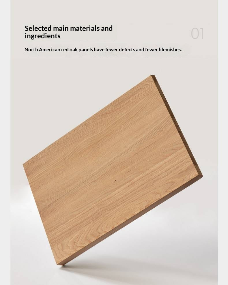 Oak Solid Wood Buffet Cabinet with Slab Surface, Sideboard