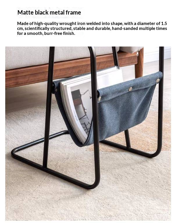 Black Walnut Solid Wood C-shaped Iron Side Table