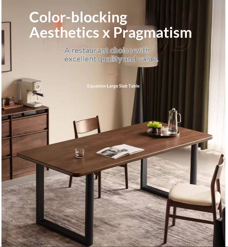 Black Walnut, Sandalwood Solid Wood Italian Light Luxury Dining Table