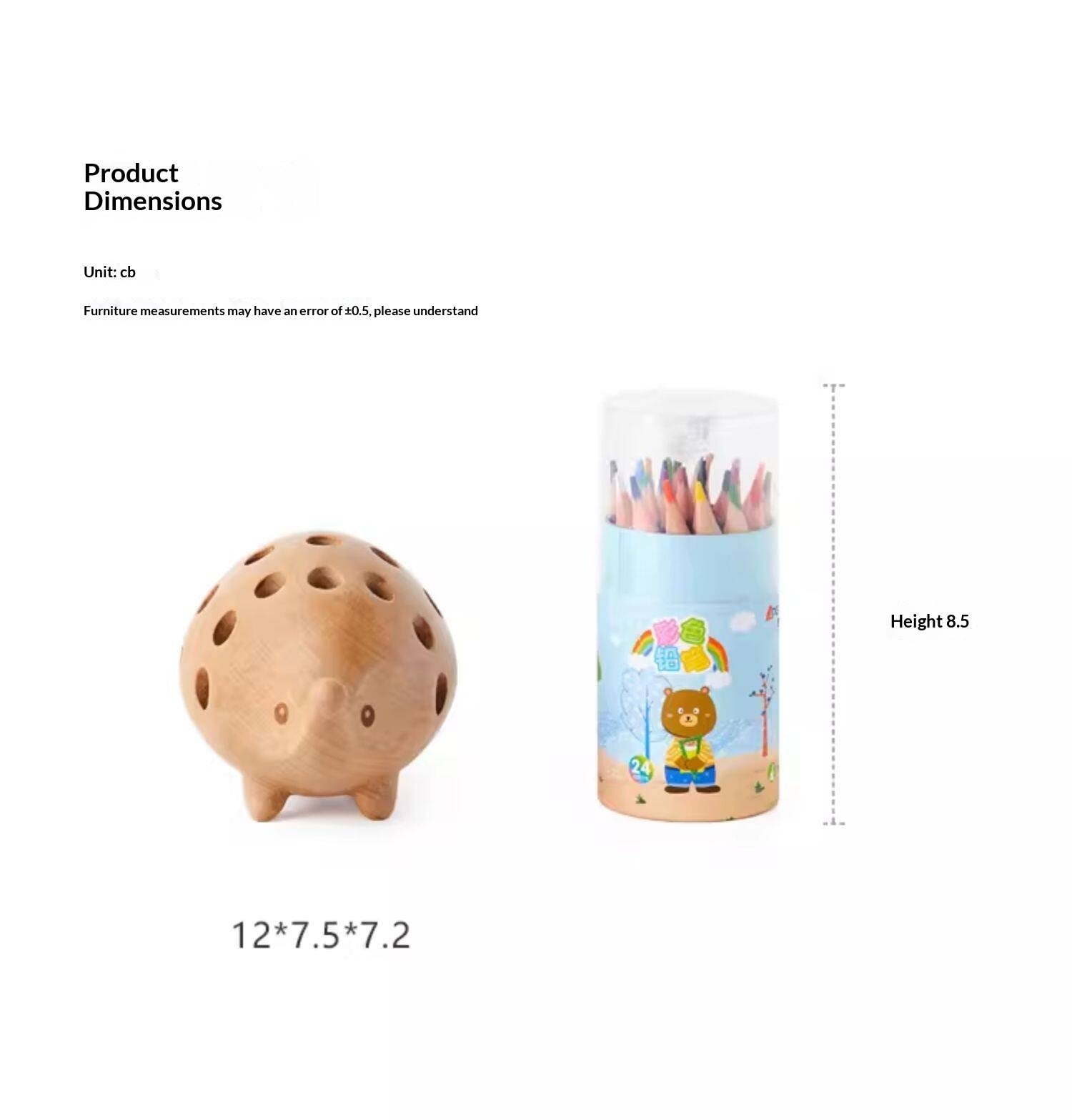 Beech Solid Wood Hedgehog Nordic Animal Pen Holder