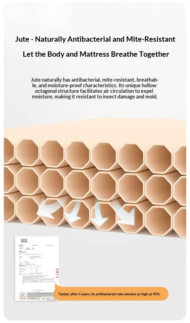 Children's Eco-Friendly Glue-Free Mattress — Panda Jute Spring, Coconut Fiber, Double Latex