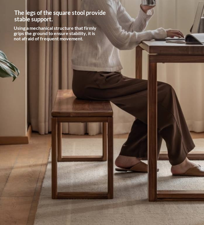 Black Walnut, Oak Solid Wood Long Bench