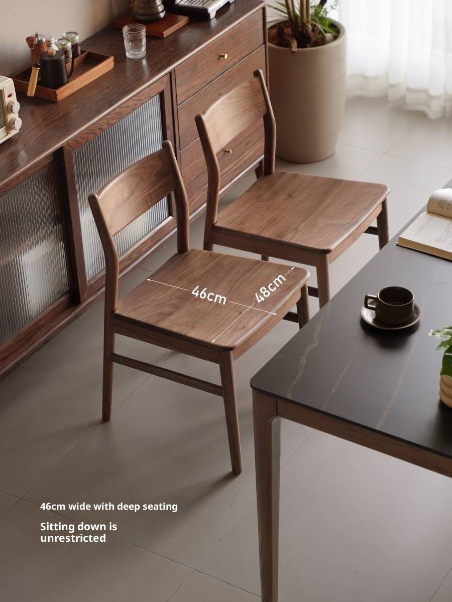 Set 4 Pcs Black, Walnut, Ash, Oak, Beech, Sandalwood Solid Wood Dining Chair