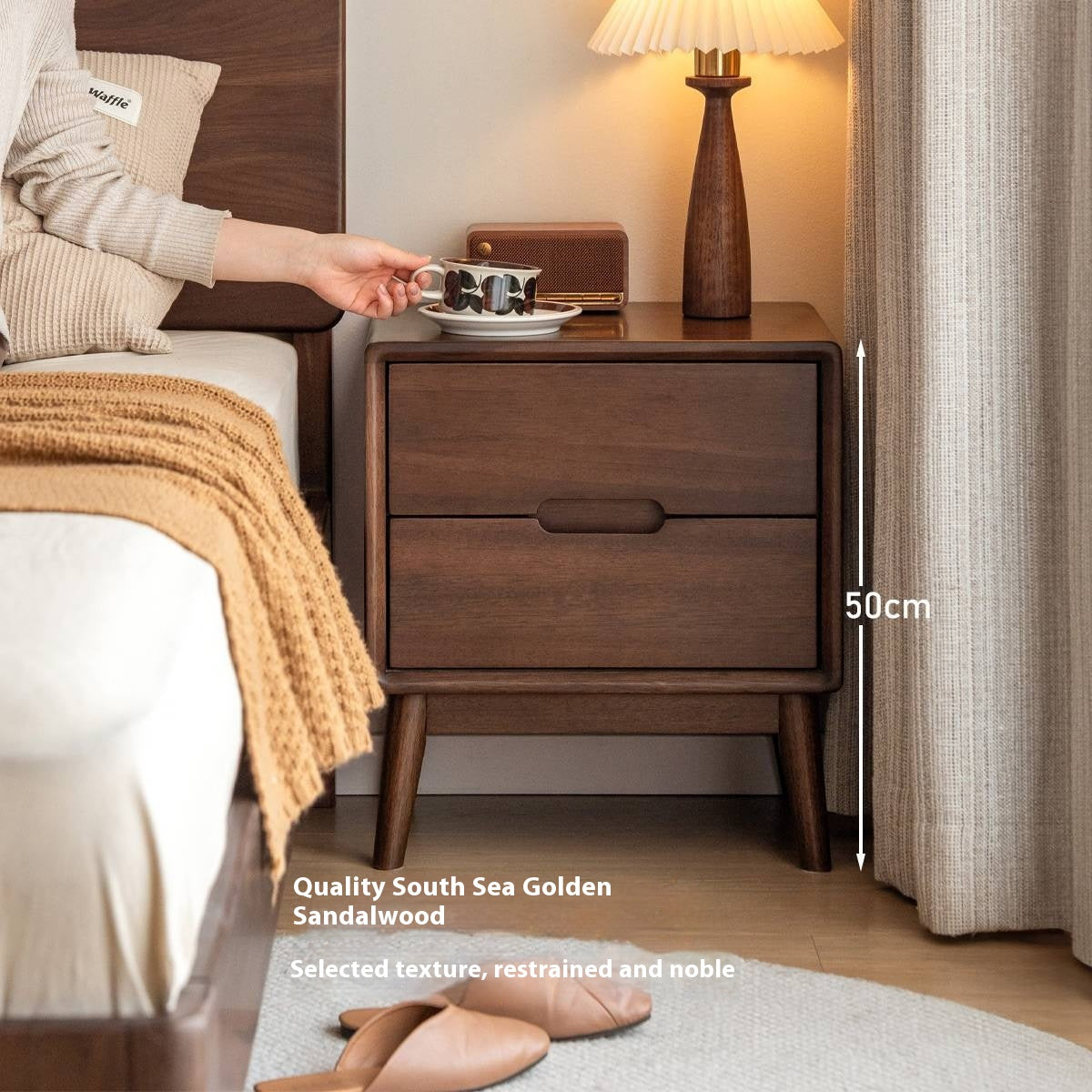 Sandalwood Solid Wood Modern Style Nightstand