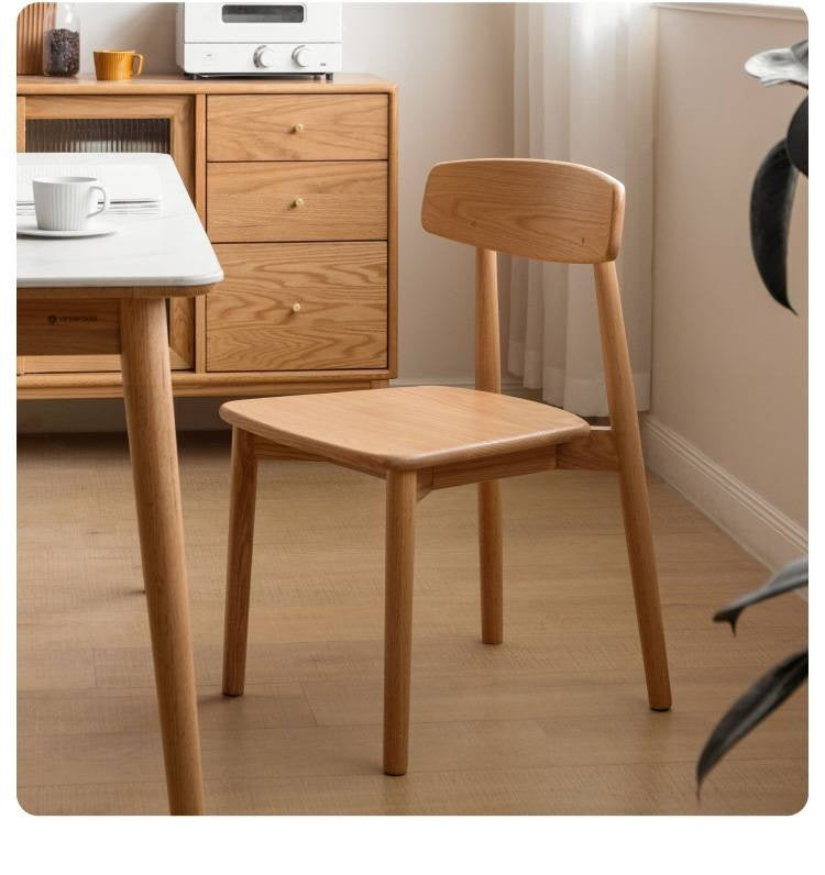 4 pcs set - Black Walnut, White Ash, Ash, Oak, Cherry, Solid RubberWood Dining Chair