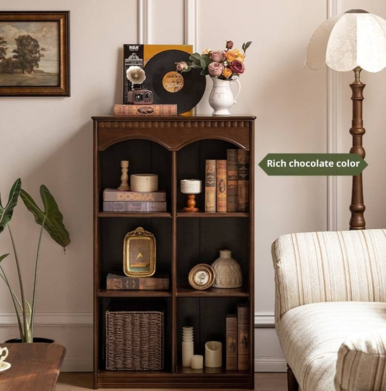Poplar Solid Wood French Retro Side Cabinet