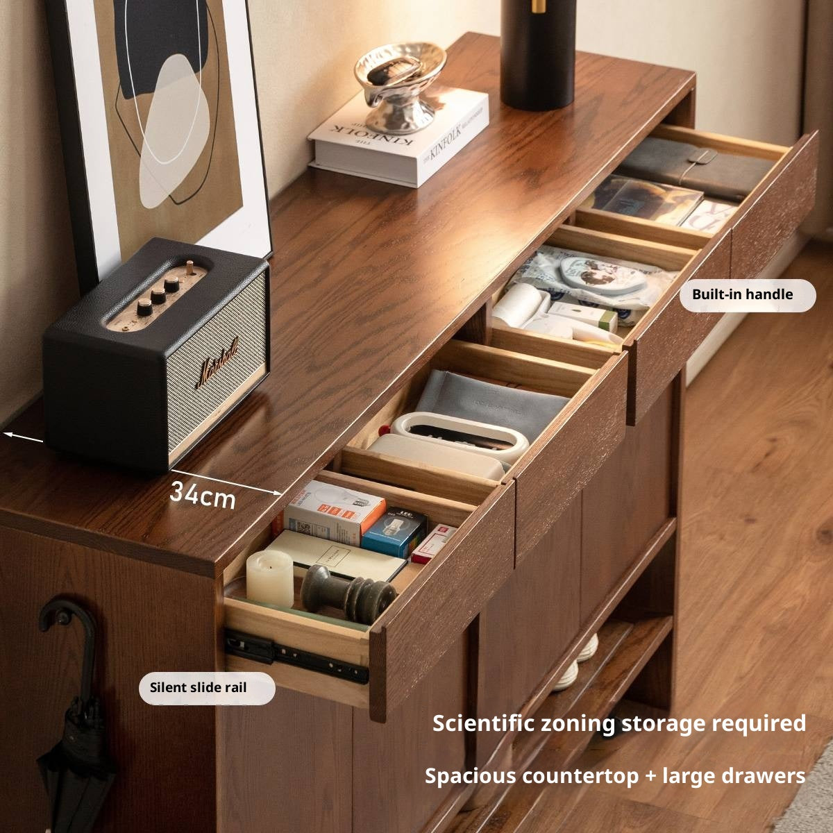 Oak Solid Wood Capacity Shoe Cabinet