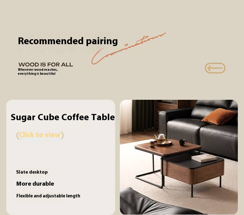 Sandalwood, Ash Solid Wood Genuine Leather, fabric High-Back Sofa