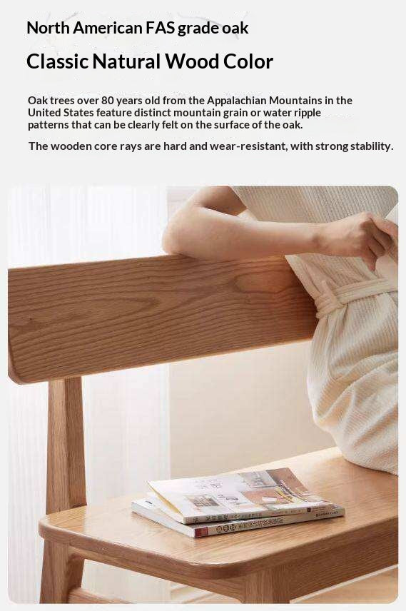 Oak Solid Wood Nordic Long Bench