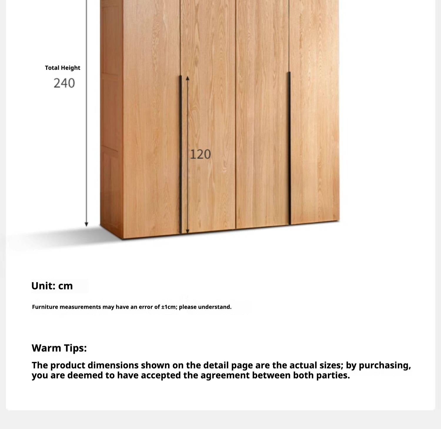 Oak Solid Wood Wardrobe.