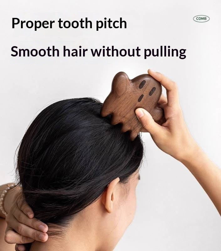 Black Walnut Solid Wood Modern Massage Comb