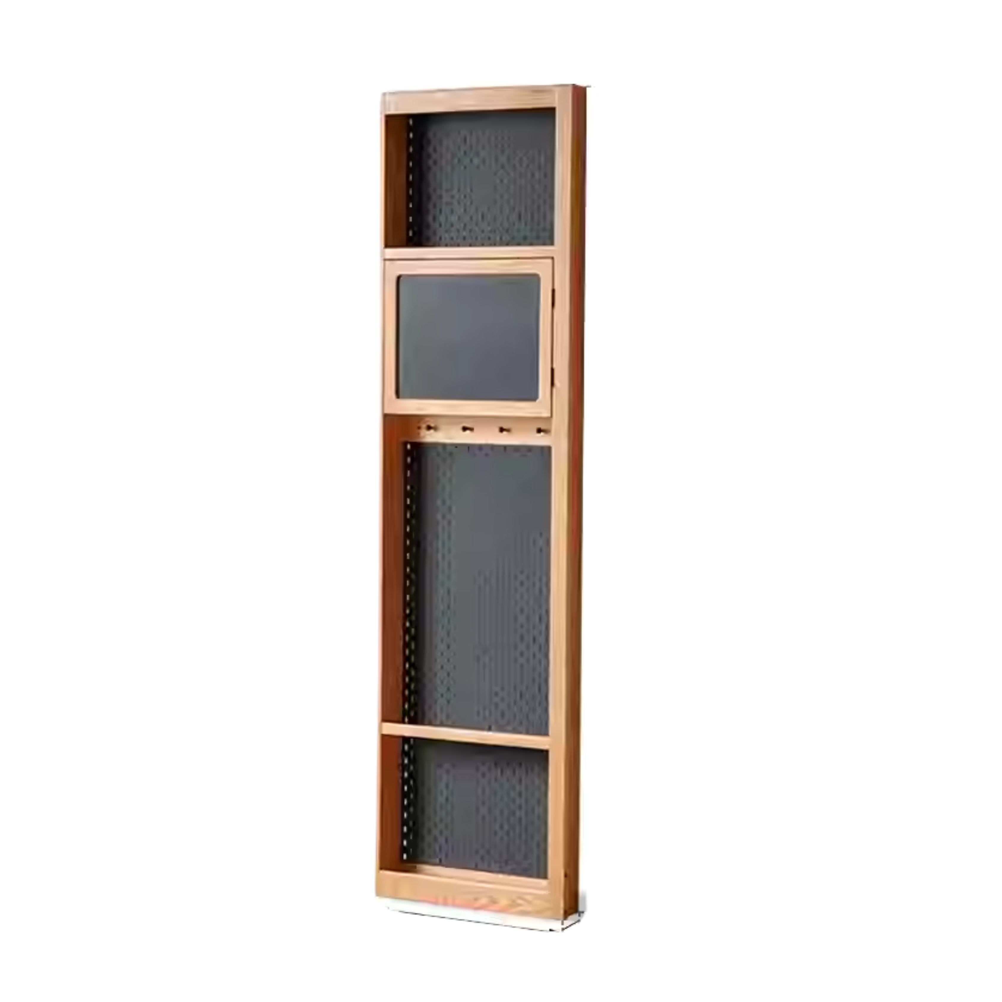 Cherry, Poplar Solid Wood Medieval Style Corner Cabinet.