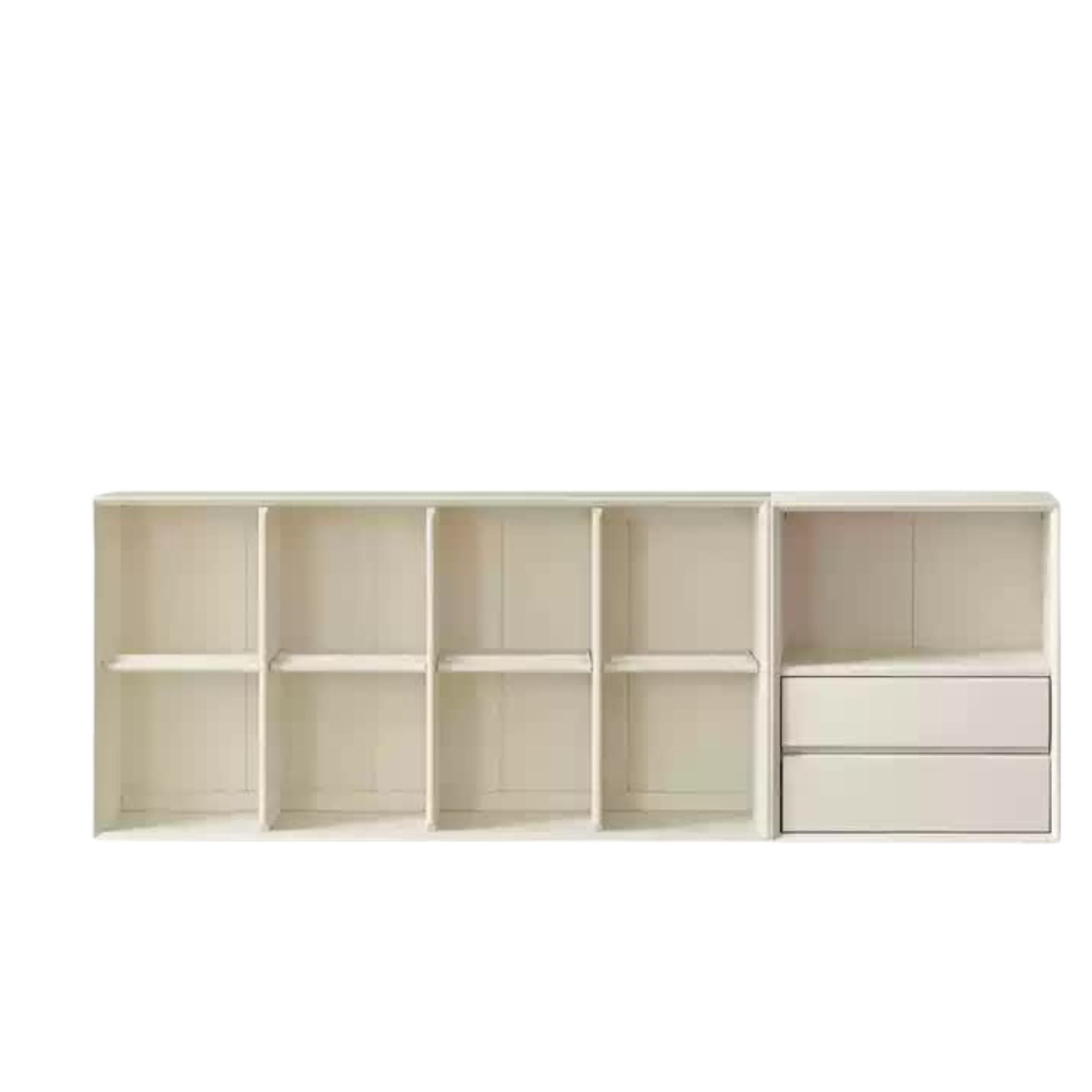 Rubber Solid Wood Cream Style Bookcase.