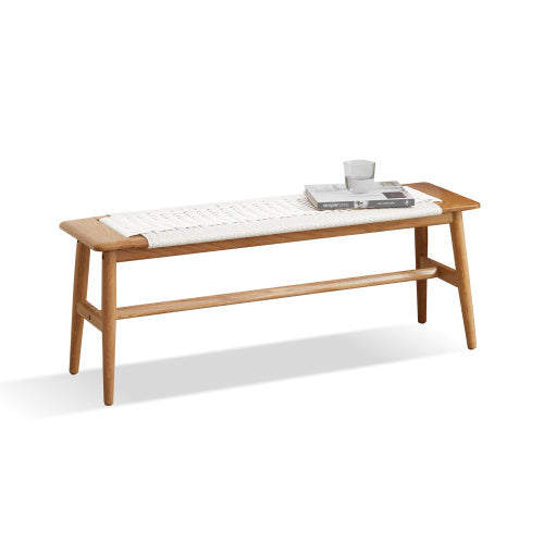 Oak solid wood Corded Bench