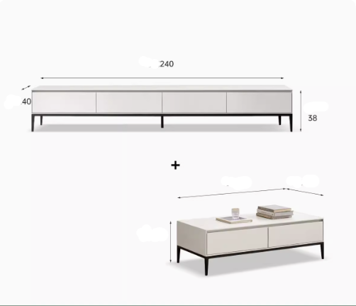 Ash solid wood TV stand modern light luxury"+