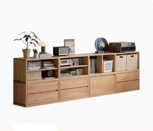 Oak, Ash Solid Wood Modern Free Combination Storage Bookcases