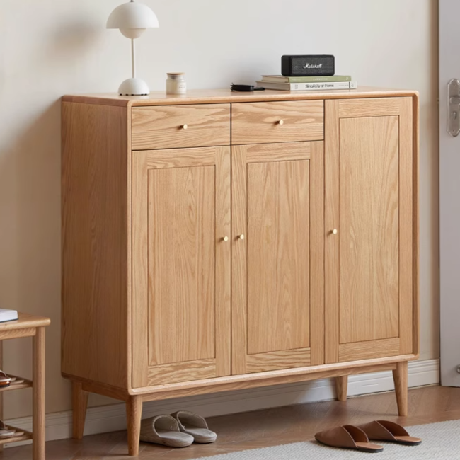 Oak Solid Wood Shoe Cabinet