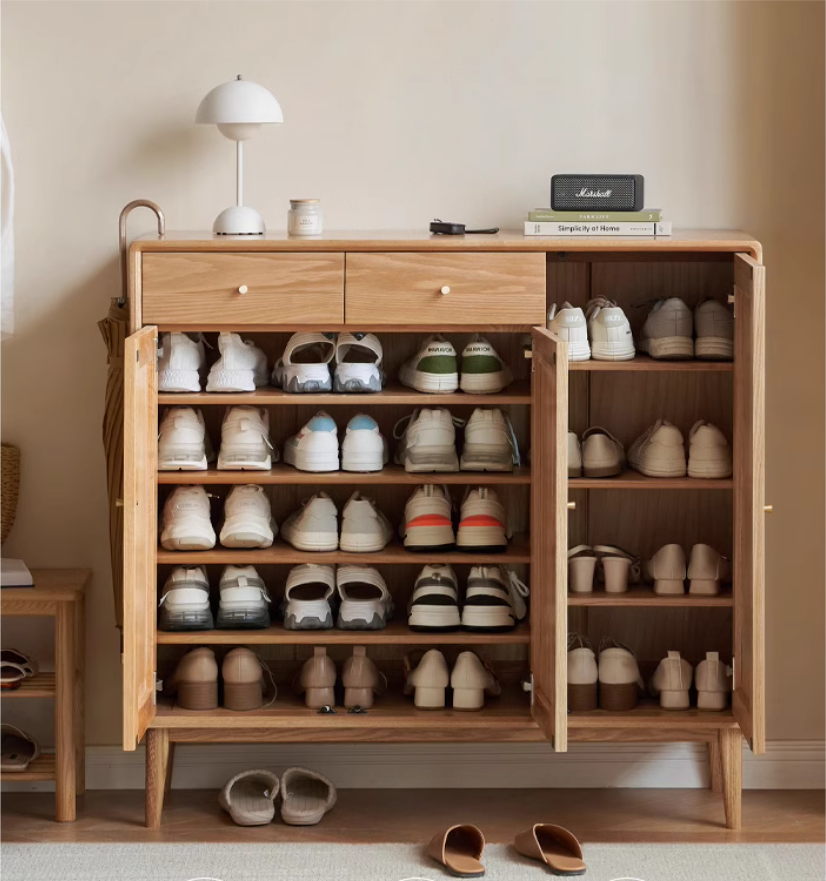 Oak Solid Wood Shoe Cabinet