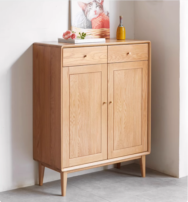 Oak Solid Wood Shoe Cabinet