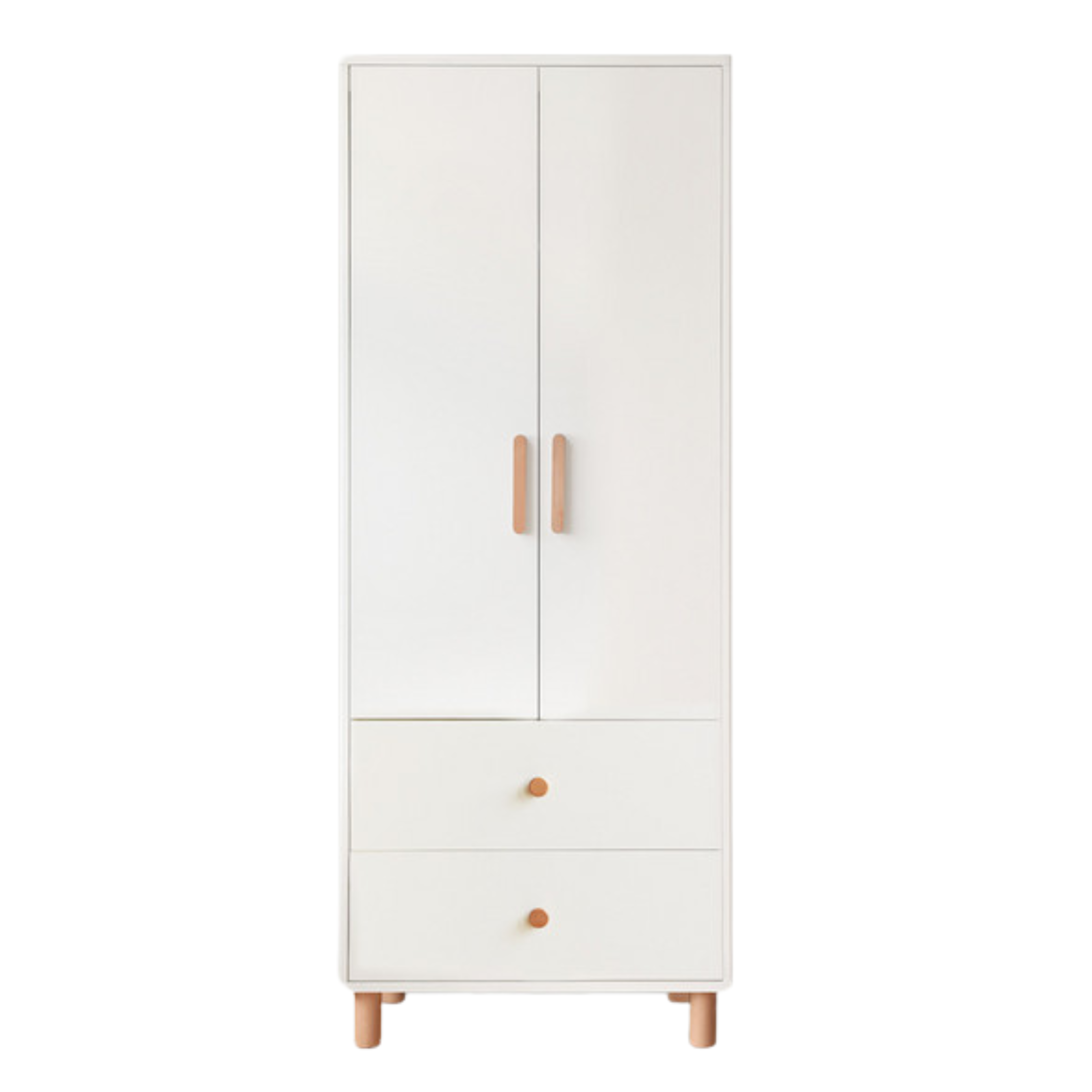 Pine Solid Wood Wardrobe Cream Style.