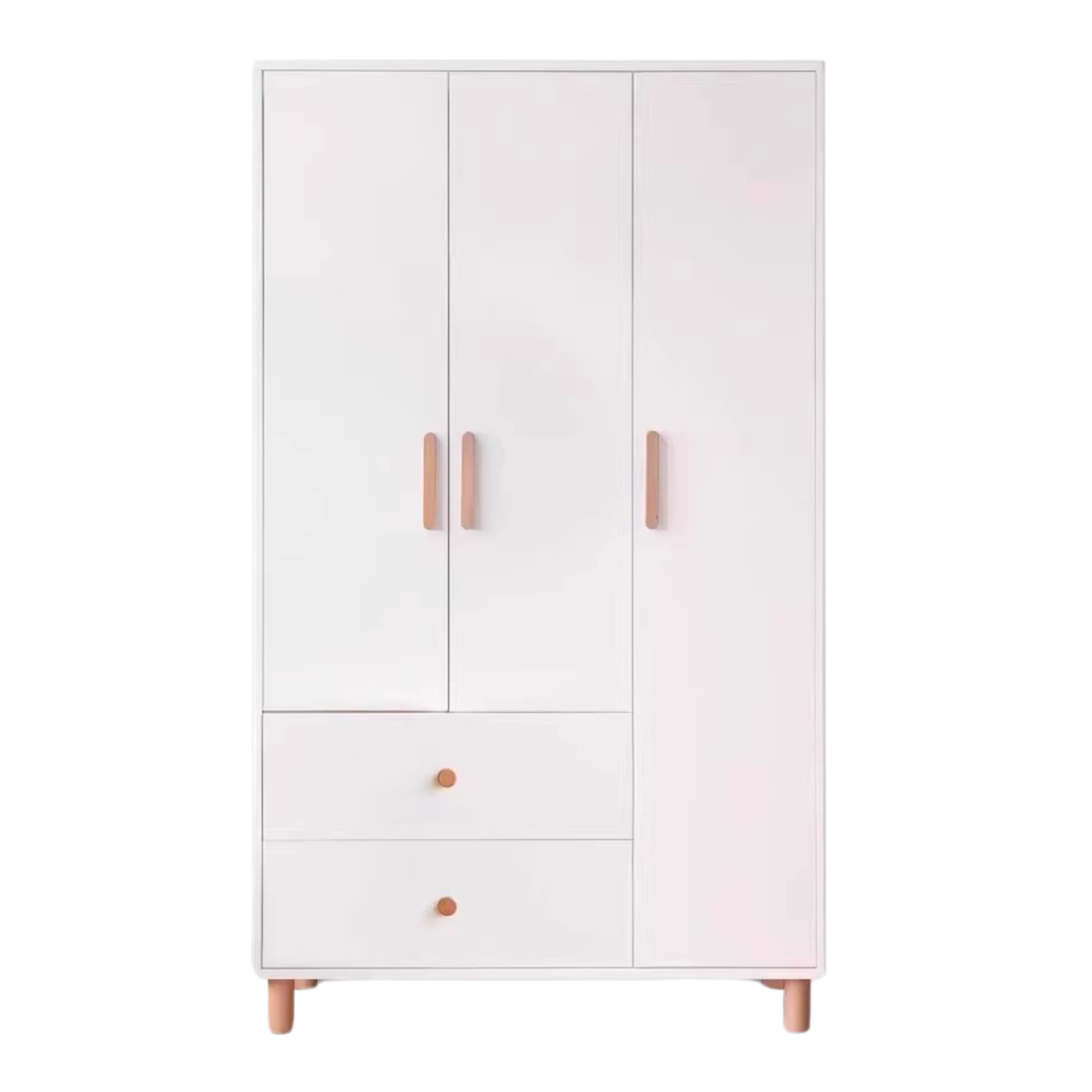 Pine Solid Wood Wardrobe Cream Style.