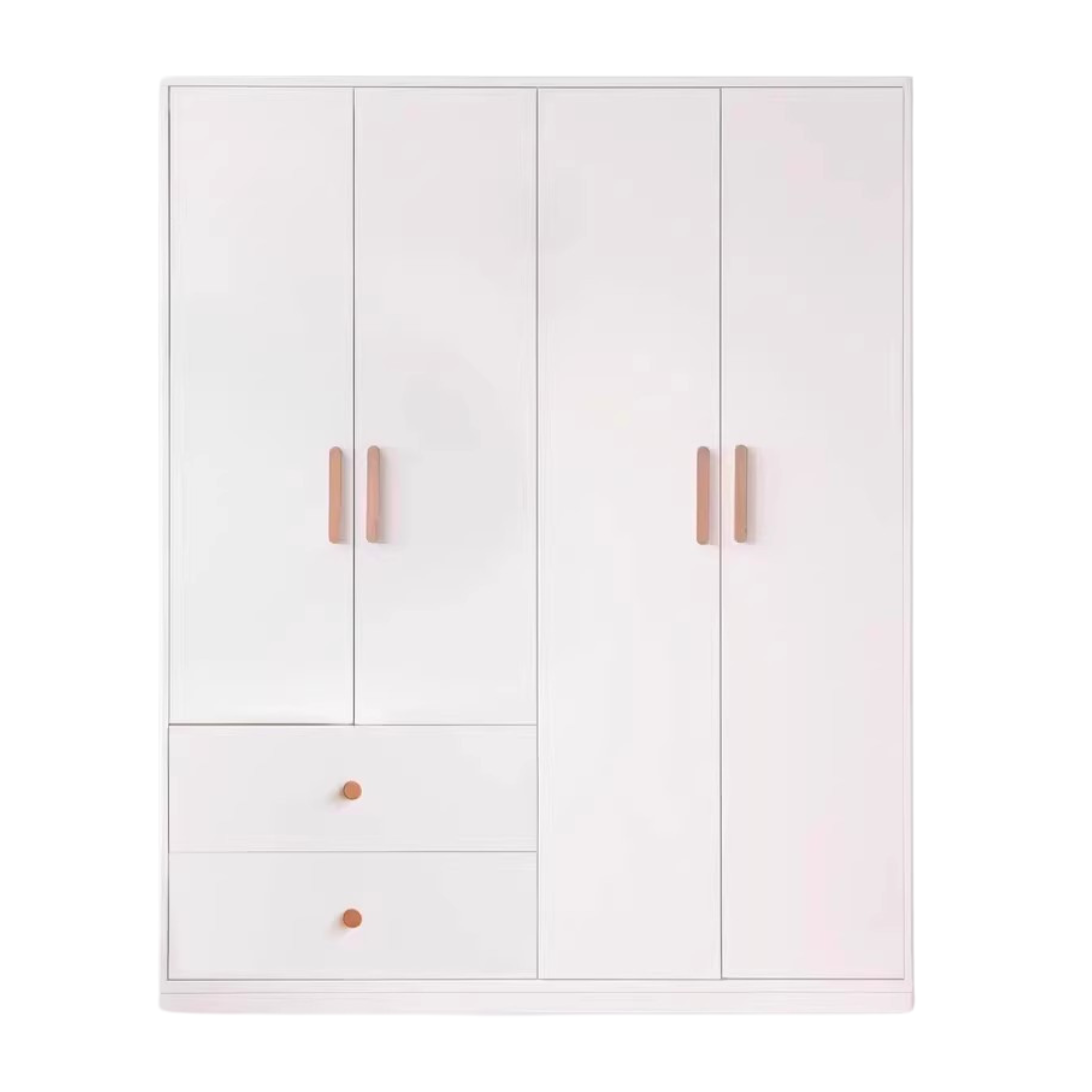 Pine Solid Wood Wardrobe Cream Style.
