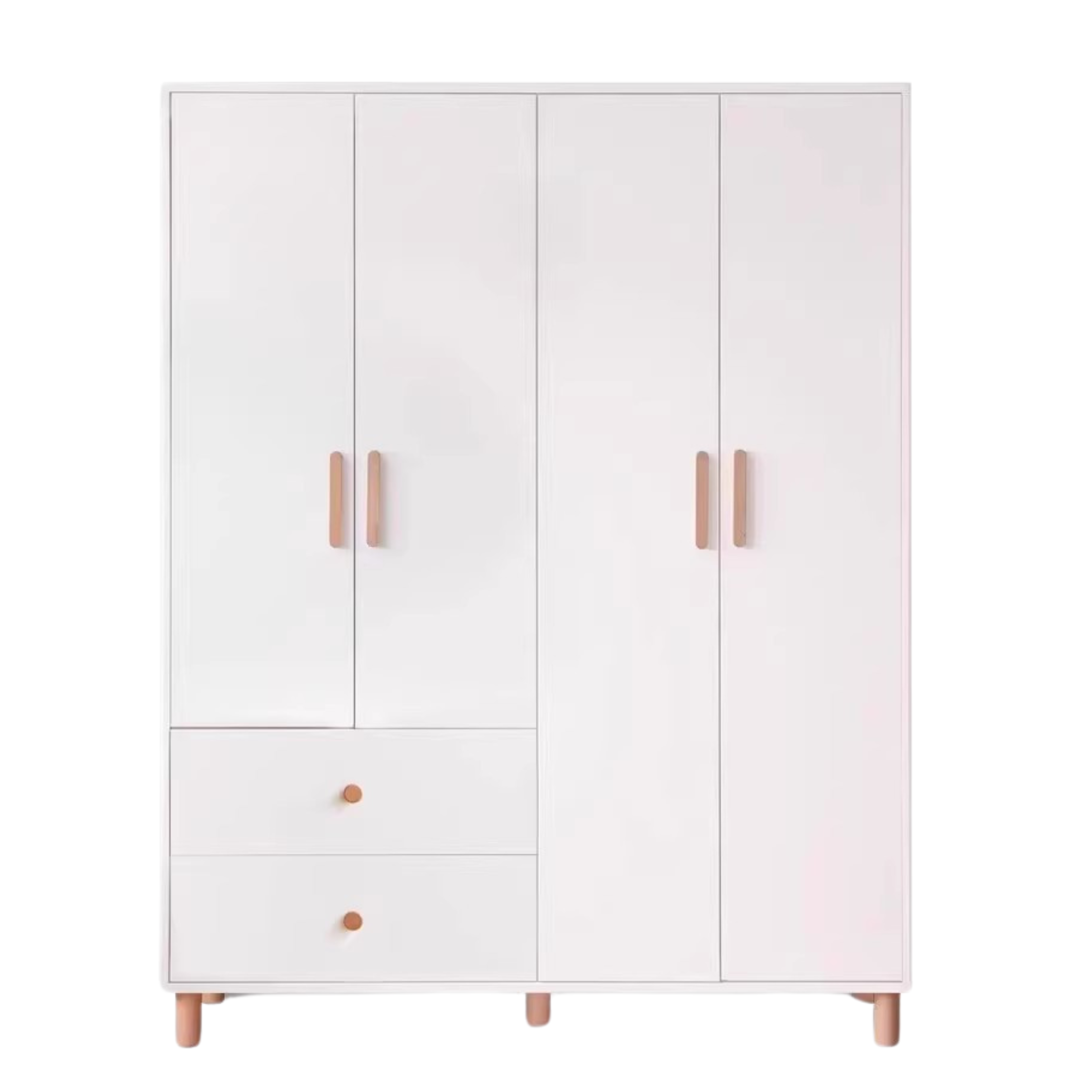 Pine Solid Wood Wardrobe Cream Style.