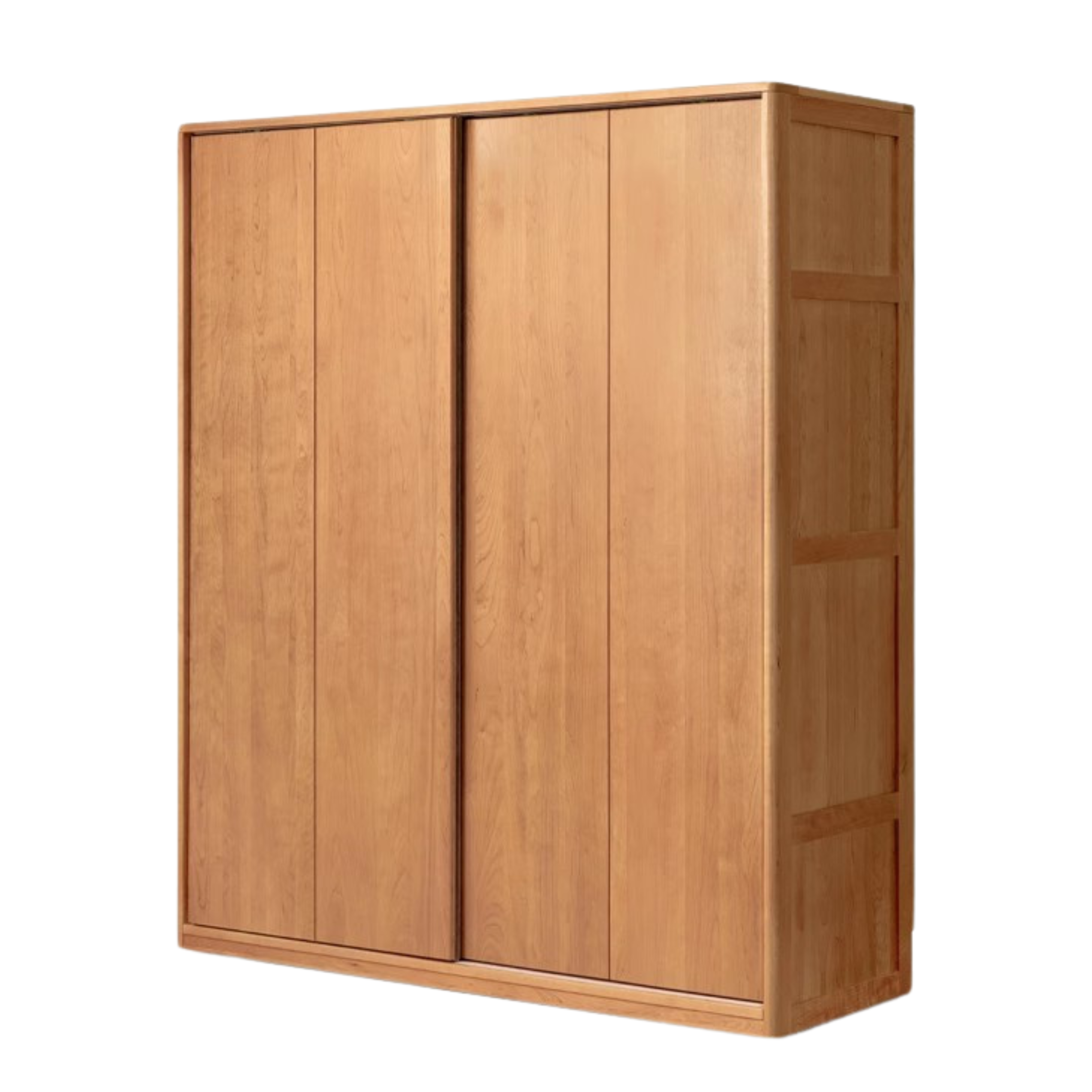Cherry Wood Sliding Door Retro Wardrobe.