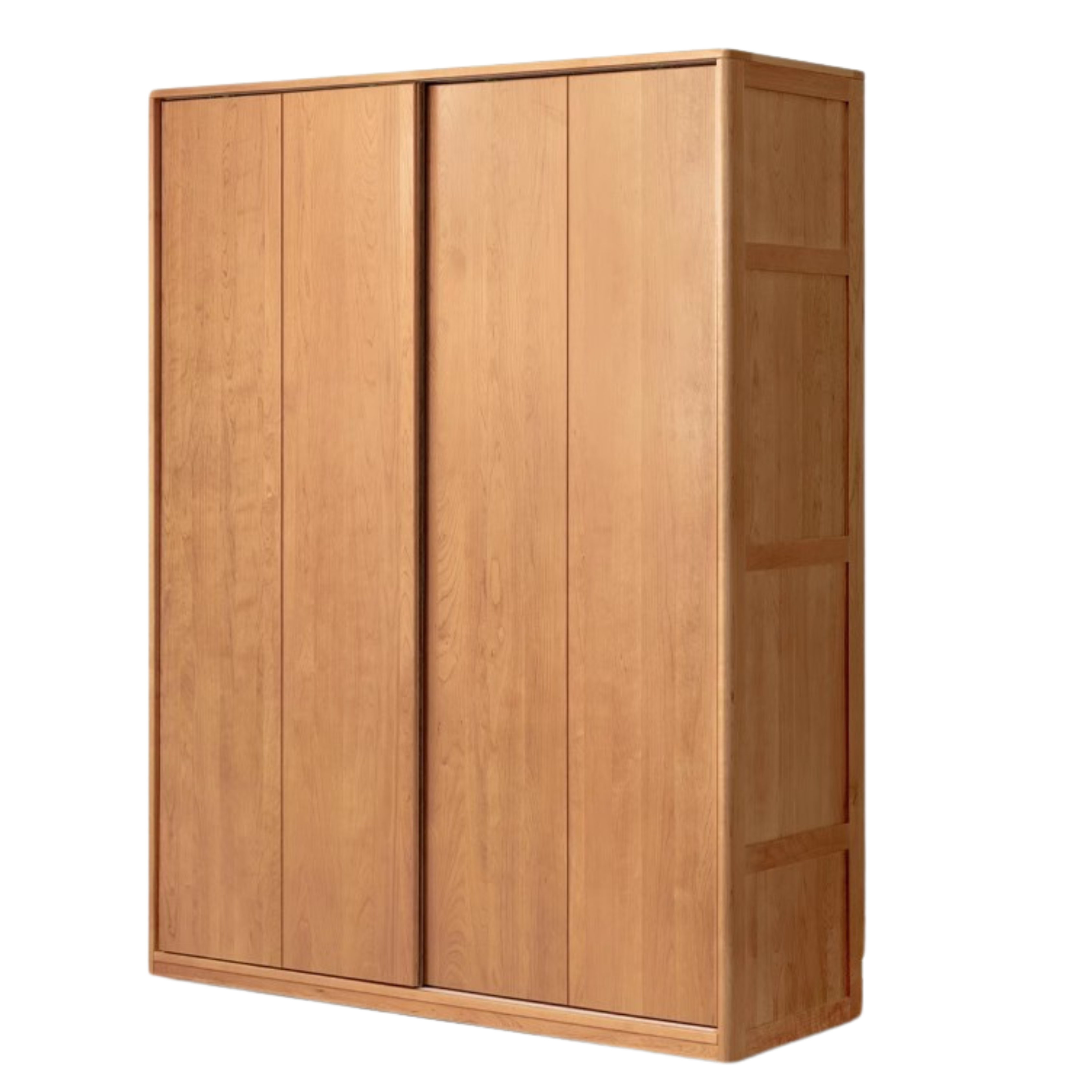 Cherry Wood Sliding Door Retro Wardrobe.
