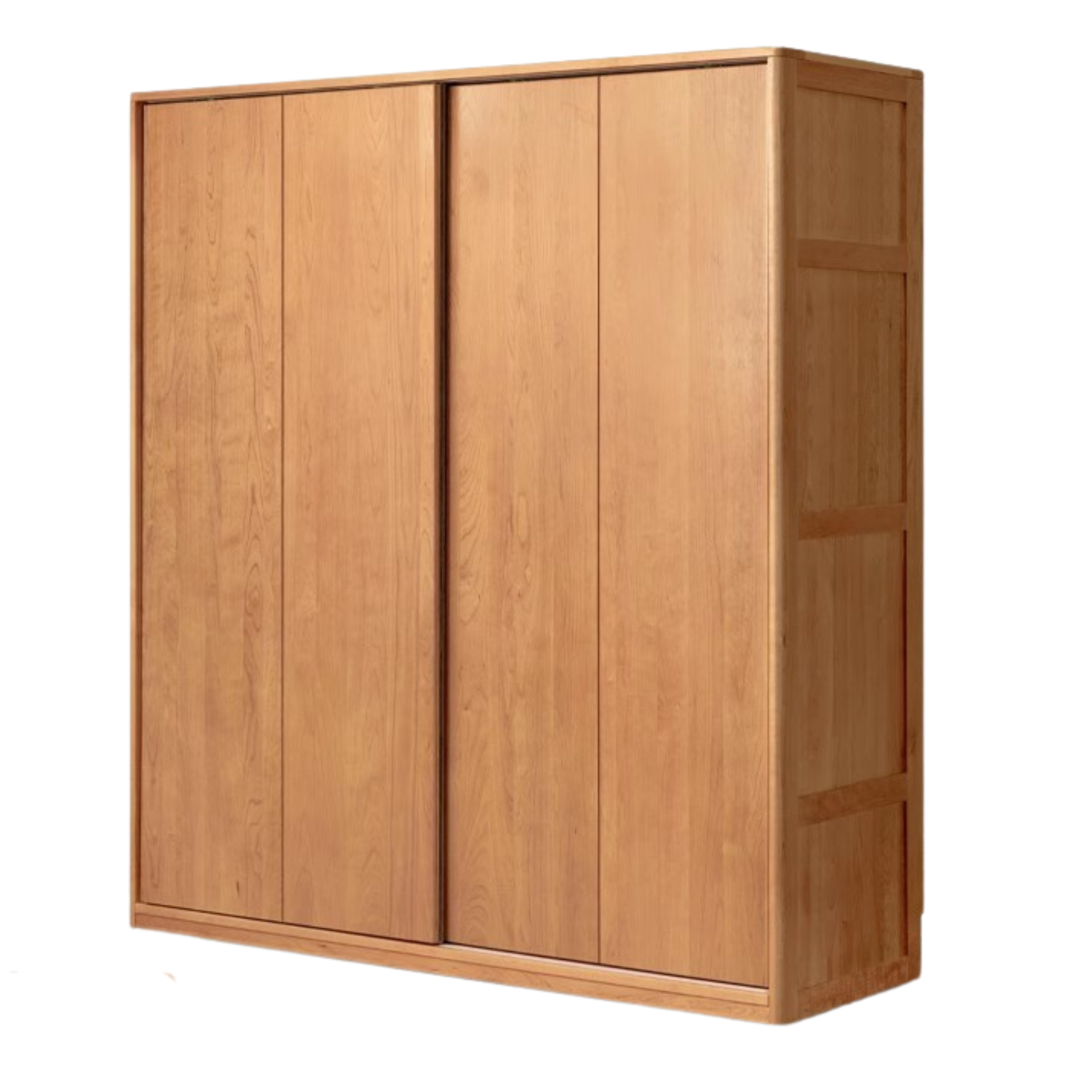 Cherry Wood Sliding Door Retro Wardrobe.