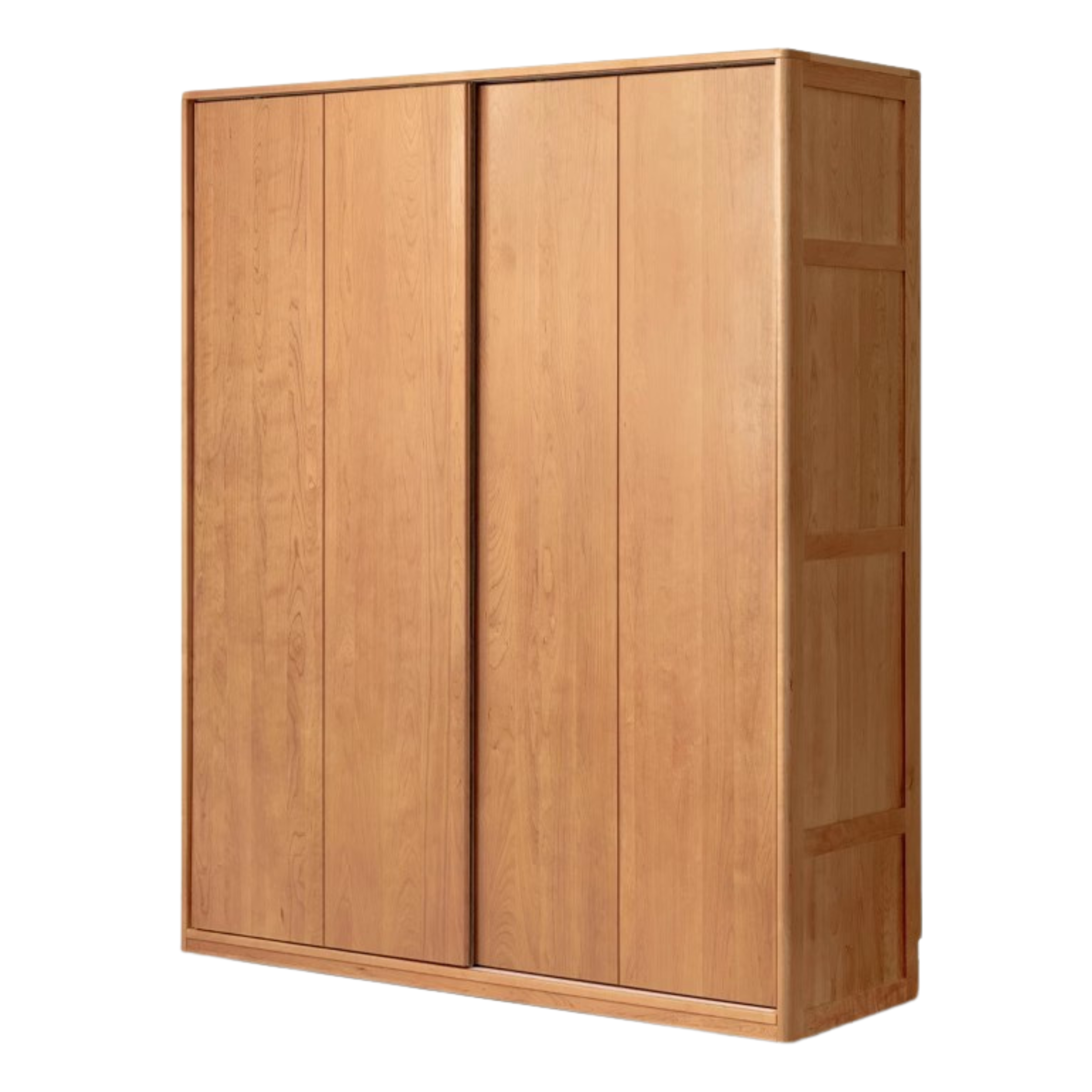 Cherry Wood Sliding Door Retro Wardrobe.