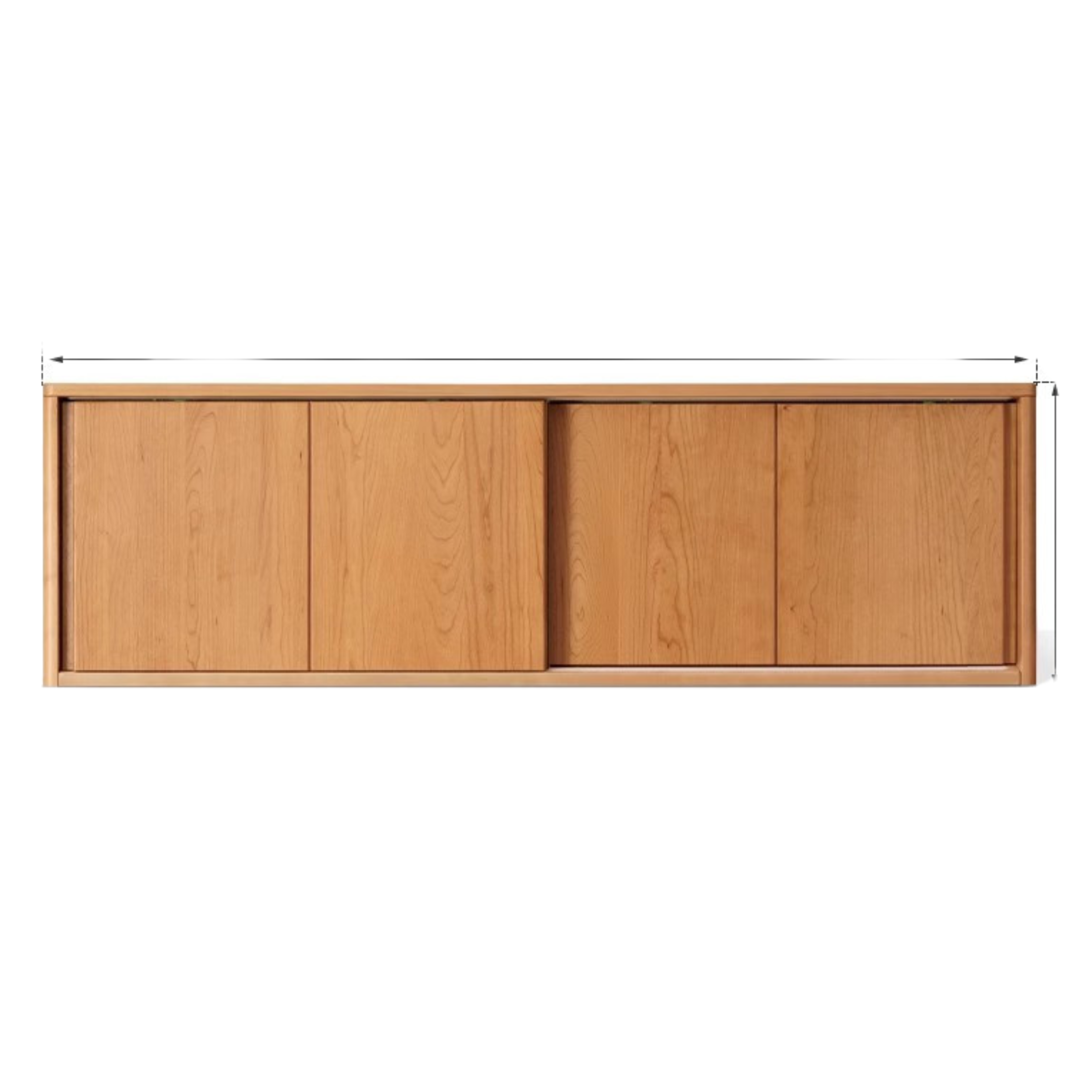 Cherry Wood Sliding Door Retro Wardrobe.
