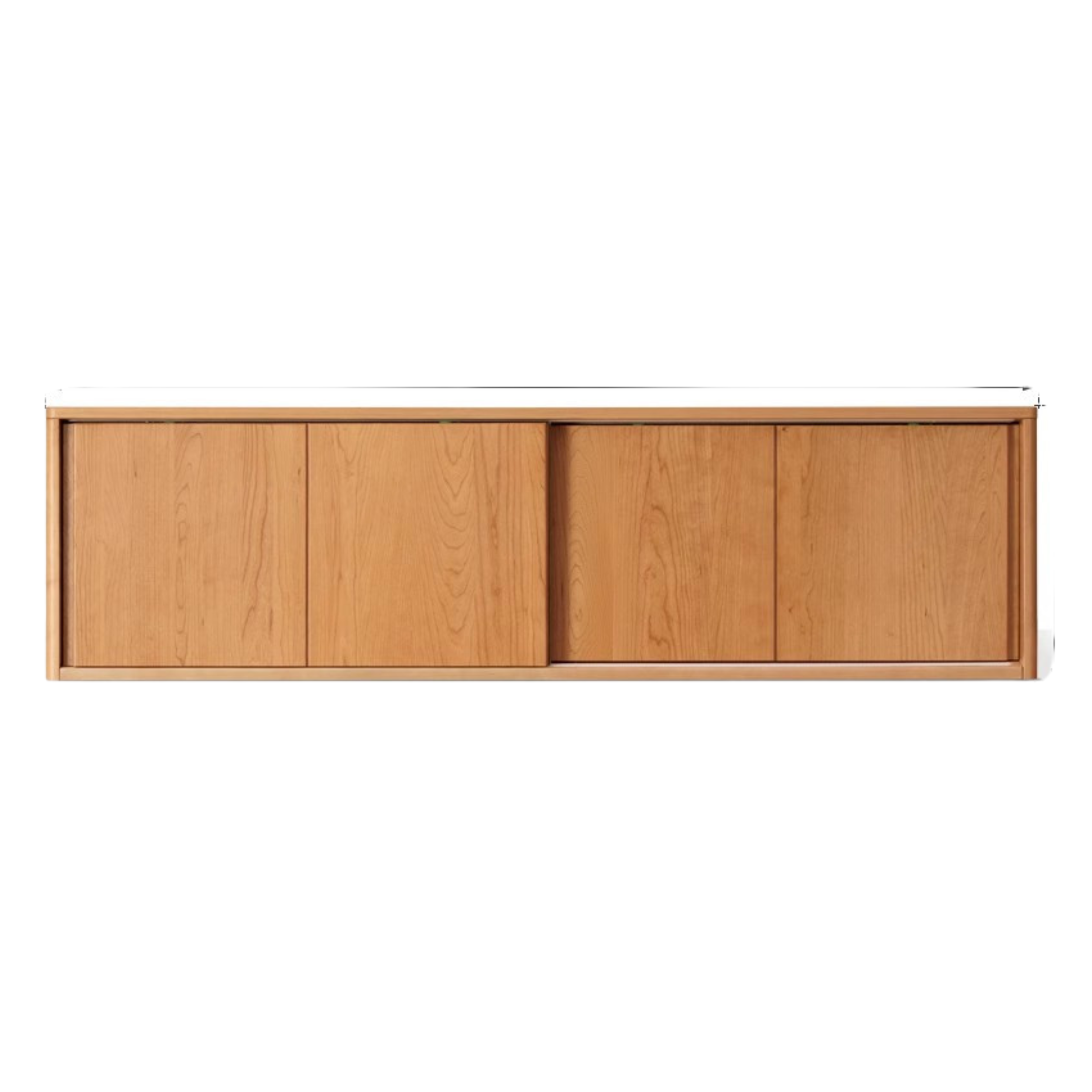 Cherry Wood Sliding Door Retro Wardrobe.