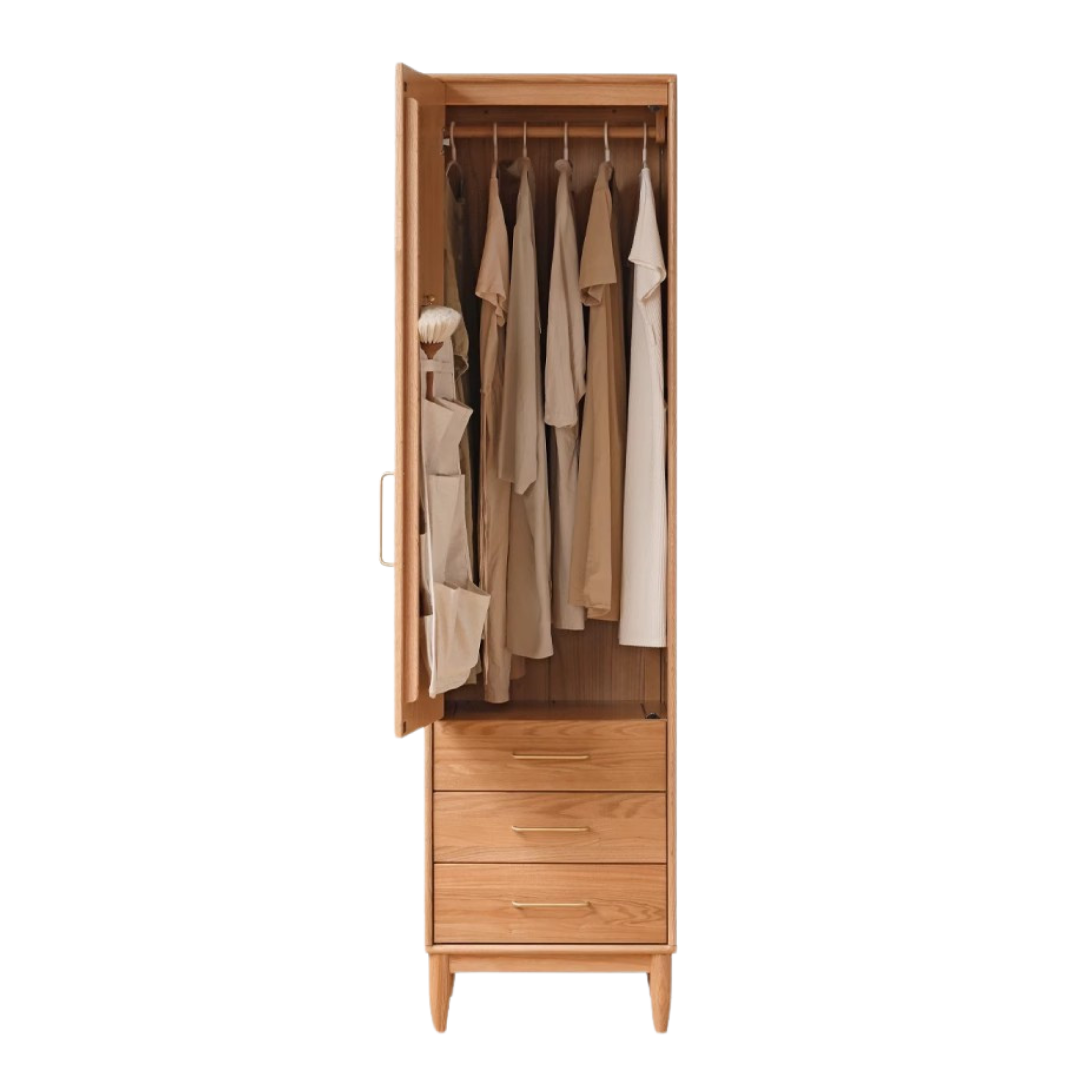 Oak Solid Wood Double Door Wardrobe.