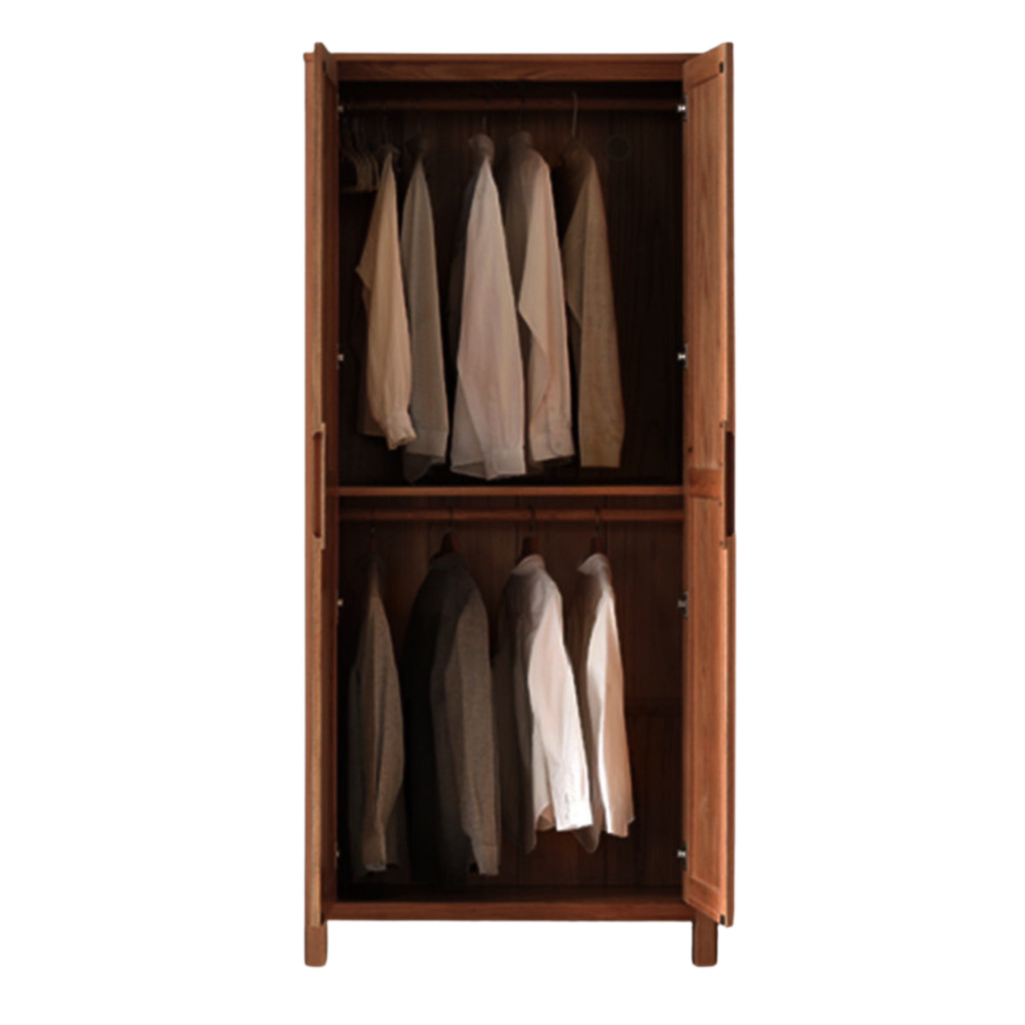 Oak Solid Wood Walnut Color Wardrobe.