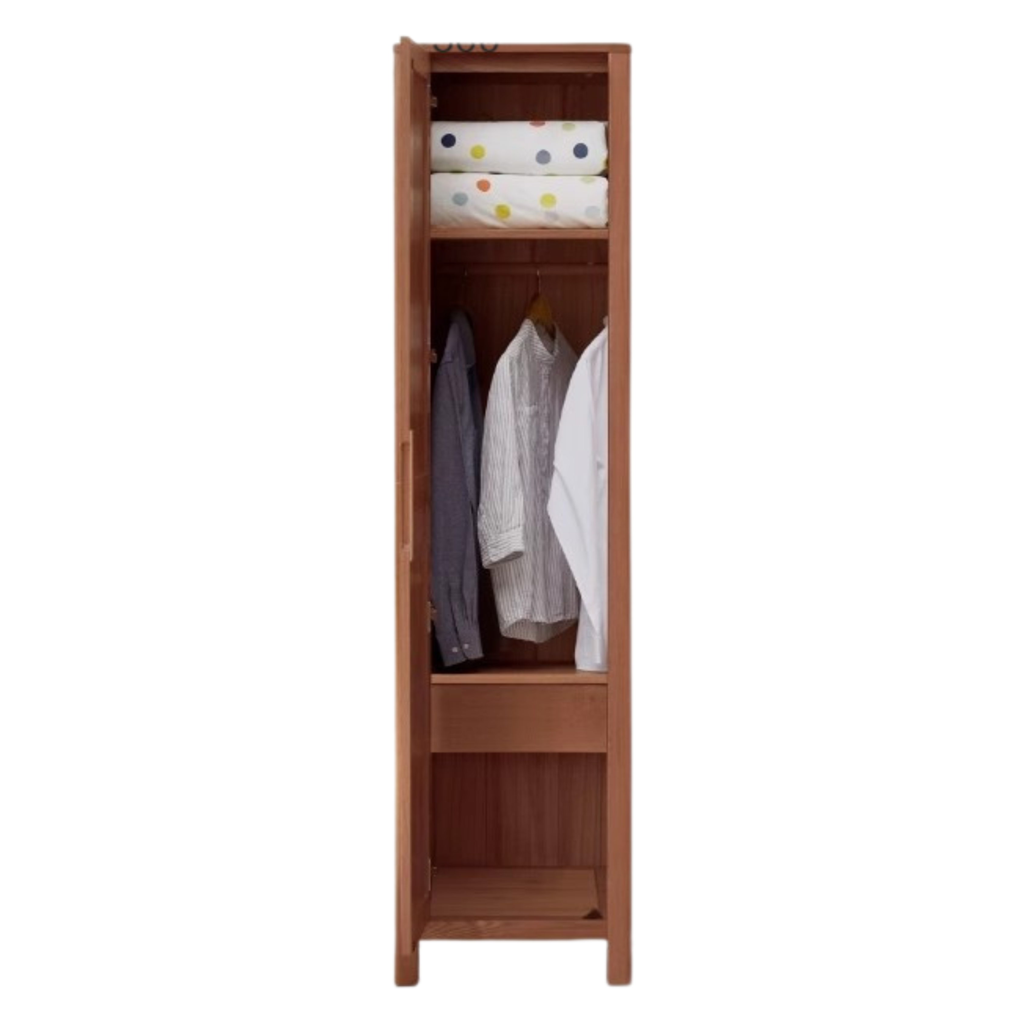 Oak Solid Wood Walnut Color Wardrobe.