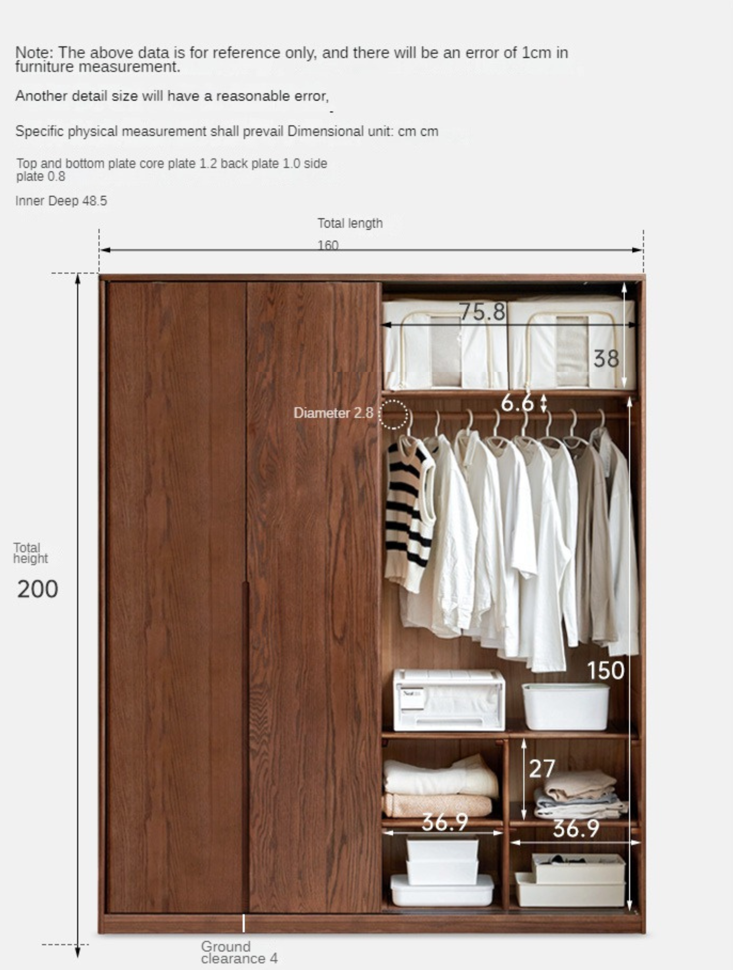 Oak Solid Wood Sliding Door Wardrobe.