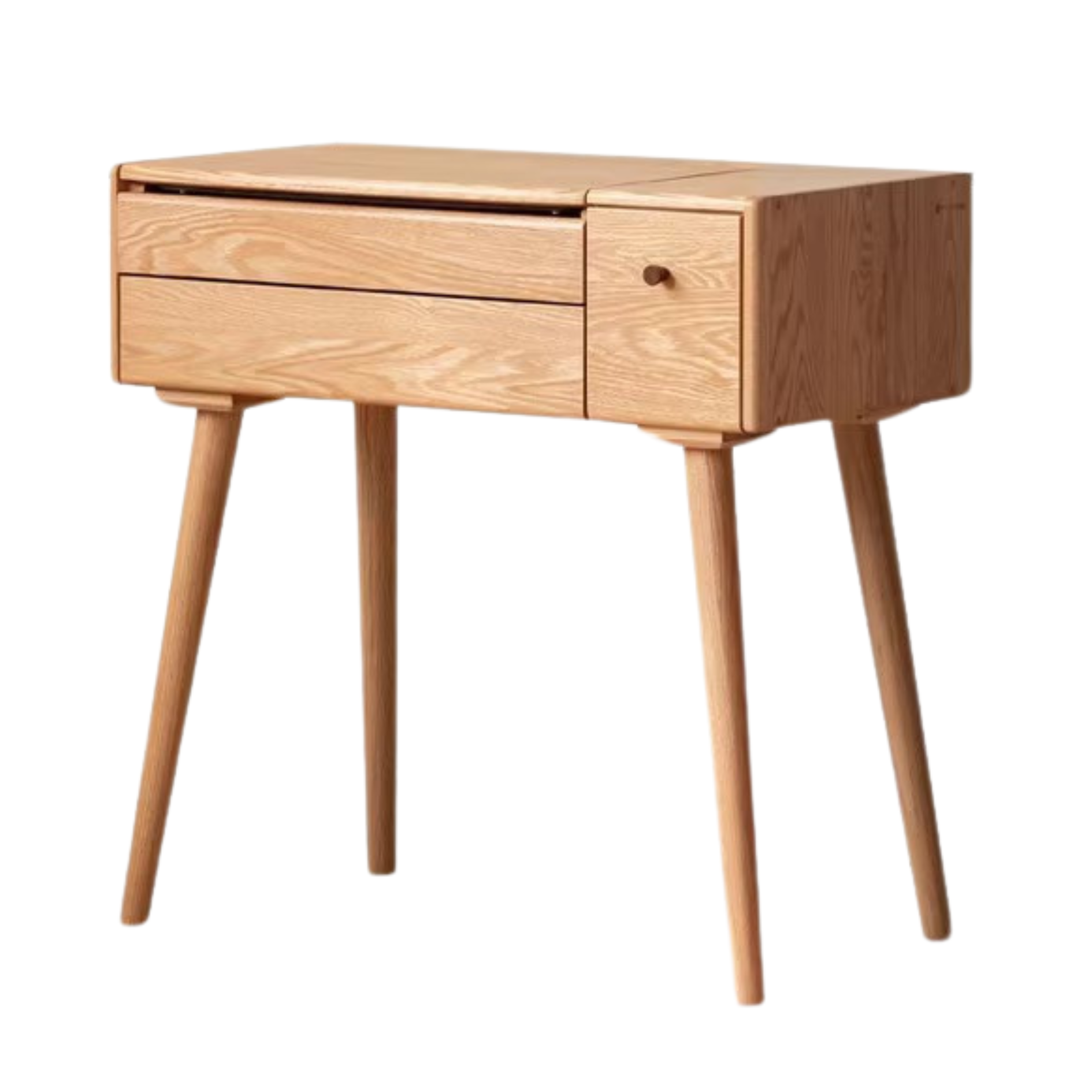 Oak Solid Wood, Solid RubberWood Vanity Table Mirror LED Touch Light.