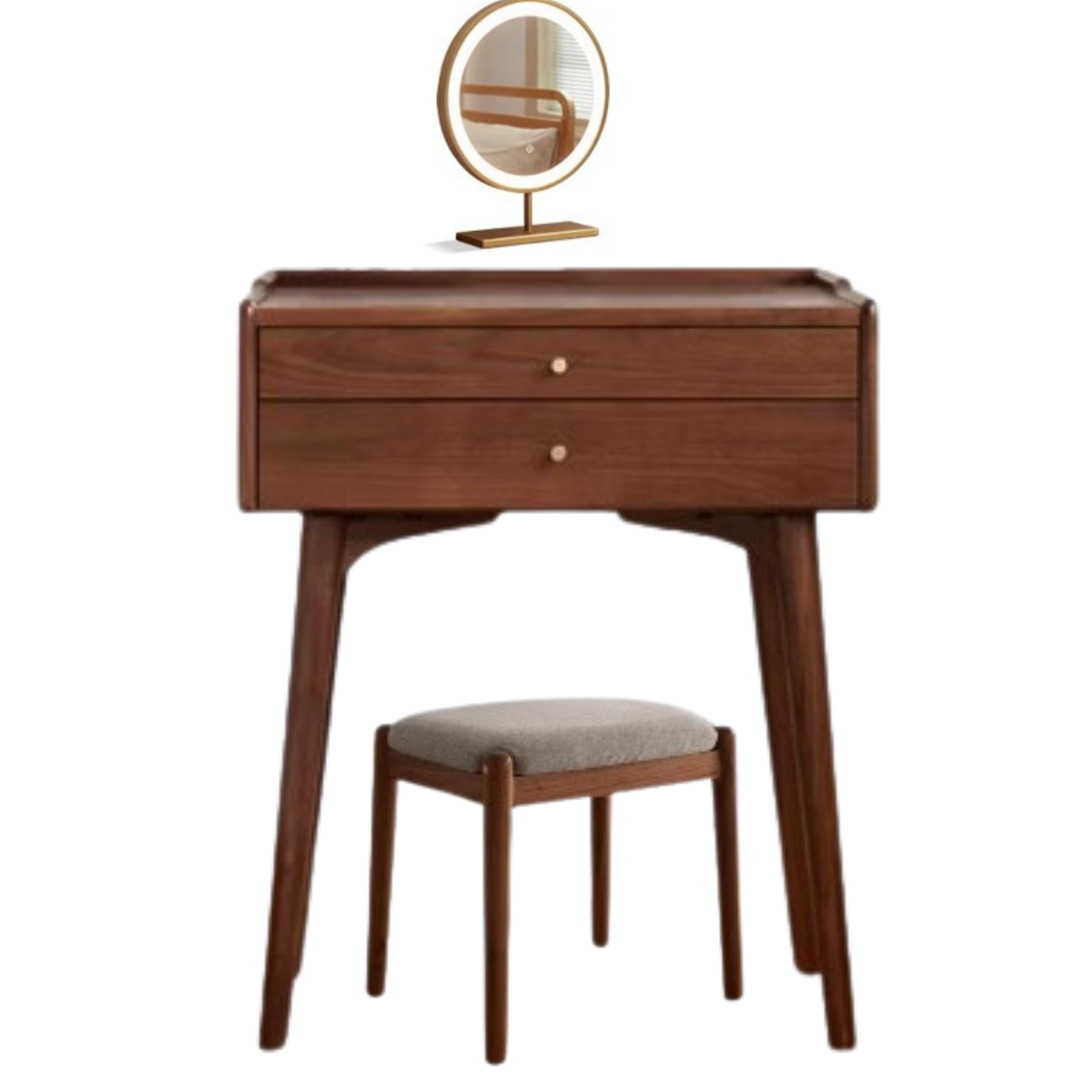 Black Walnut, Ash Solid Wood Dressing Table.